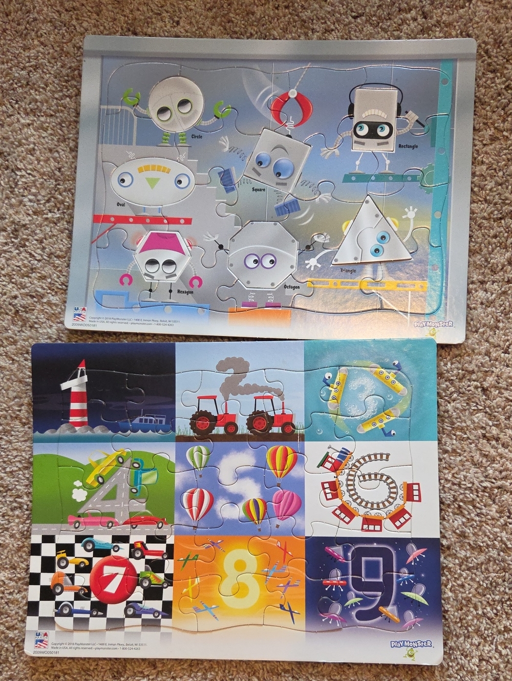Kids Numbers & Shapes Puzzle Set - Blue